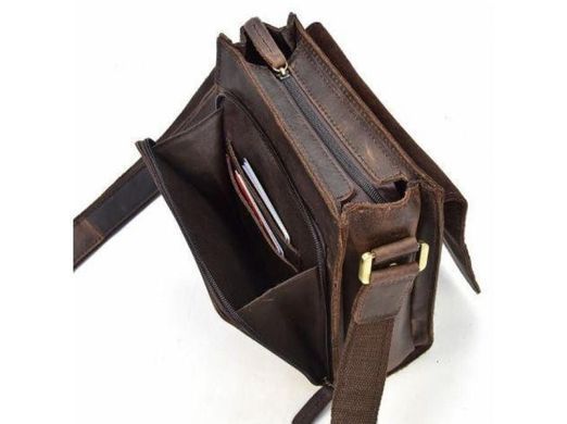 Мужской кожаный коричневый мессенджер Tiding Bag 7055B-1