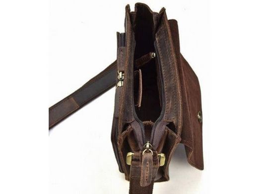 Мужской кожаный коричневый мессенджер Tiding Bag 7055B-1