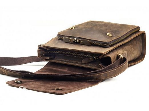 Мужской кожаный коричневый мессенджер Tiding Bag 7055B-1