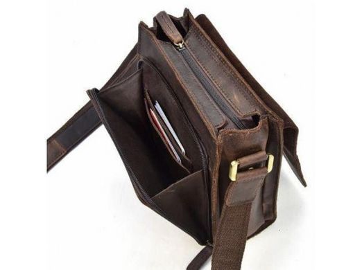 Мужской кожаный коричневый мессенджер Tiding Bag 7055B-1