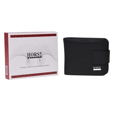 Чоловіче шкіряне портмоне Horse Imperial k1029w-black чорне