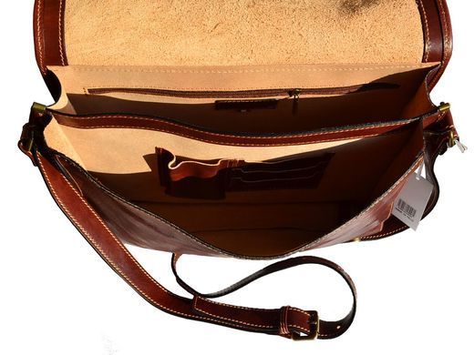 Мужская кожаная сумка-мессенджер Italian fabric bags 1034