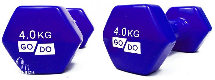 Гантелі для фітнесу вінілові 4 кг 2 шт. набір FORTE GO DO GD4B синій