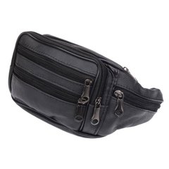 Сумка мужская на пояс кожаная Borsa Leather 1t166m-black