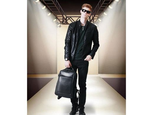Чоловічий шкіряний рюкзак Tiding Bag B3-1631A чорний