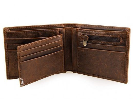 Портмоне мужское кожаное Tiding Bag 8054B коричневый