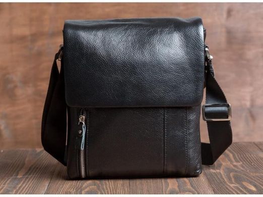 Мужской кожаный черный мессенджер Tiding Bag M1001-1A