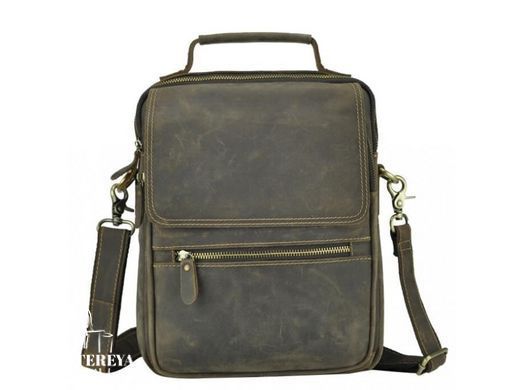 Мужской кожаный коричневый мессенджер Tiding Bag t0040