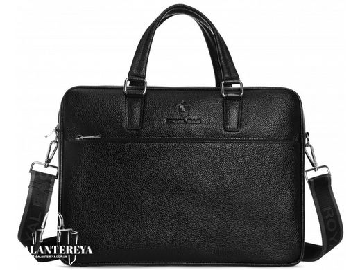 Кожаная мужская сумка для ноутбука Royal Bag RB50061 черный