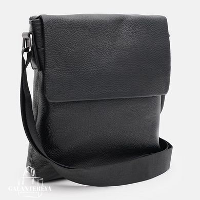 Сумка мужская кожаная Borsa Leather K13658bl-black черная