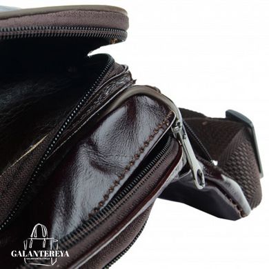 Сумка мужская на пояс кожаная Borsa Leather 1t166m-black