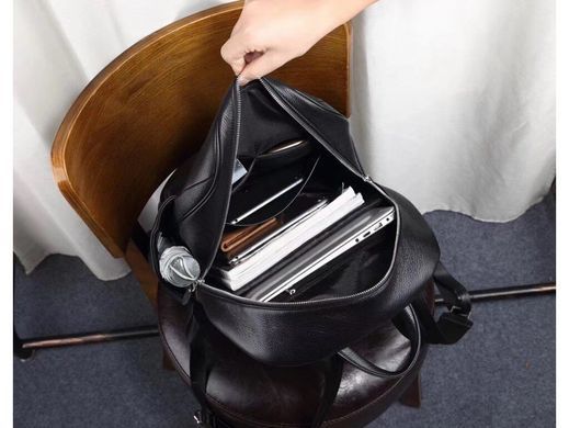 Мужской кожаный рюкзак Tiding Bag B3-161A черный