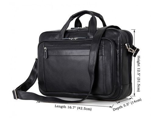 Кожаная сумка для ноутбука Tiding Bag 7367A черный