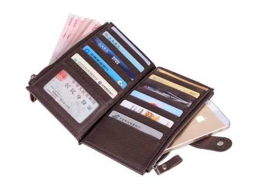 Портмоне мужское кожаное Tiding Bag 8057C коричневый