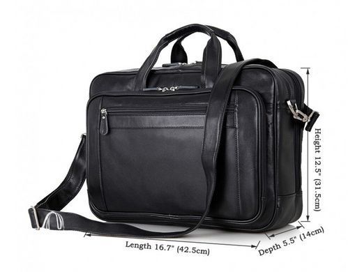 Кожаная сумка для ноутбука Tiding Bag 7367A черный