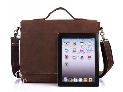 Мужская кожаная черная сумка Tiding Bag 7108