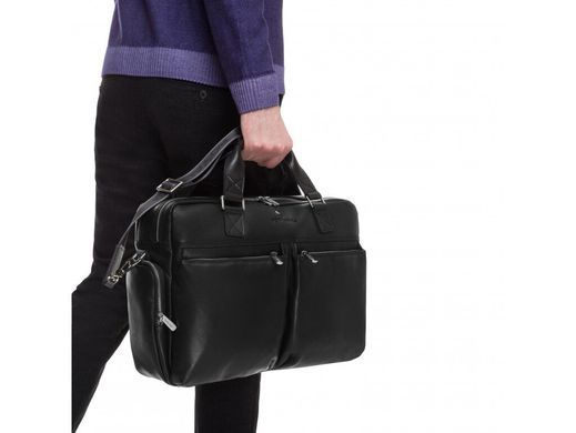 Мужская кожаная сумка для ноутбука Royal Bag RB002A черный