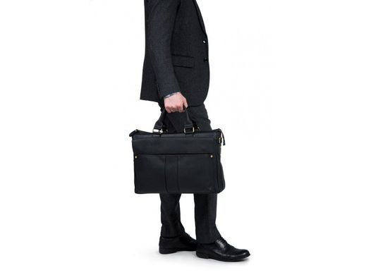Мужская кожаная сумка для ноутбука Tiding Bag t1096A черный