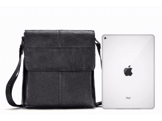 Мужской кожаный мессенджер Tiding Bag M38-3107A черный