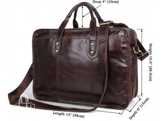 Кожаная сумка для ноутбука Tiding Bag 7345Q коричневый