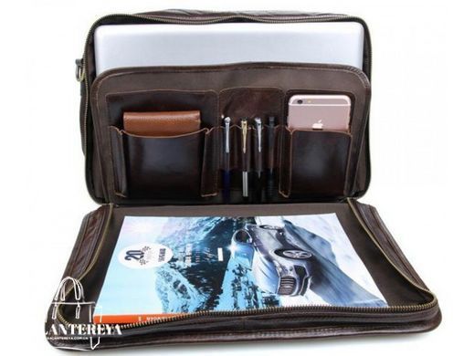 Кожаная сумка для ноутбука Tiding Bag 7345Q коричневый