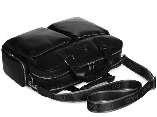 Мужская кожаная сумка для ноутбука Royal Bag RB002A черный
