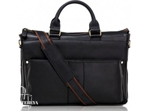 Мужская кожаная сумка для ноутбука Tiding Bag t1096A черный