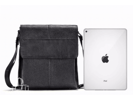 Мужской кожаный мессенджер Tiding Bag M38-3107A черный