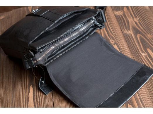 Мужской кожаный черный мессенджер Tiding Bag M2860A