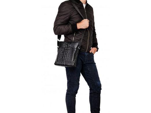 Мужской кожаный черный мессенджер Tiding Bag A25F-7607-3A