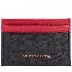 Кардхолдер кожаный Smith & Canova 26827 Devere (Black-Red)