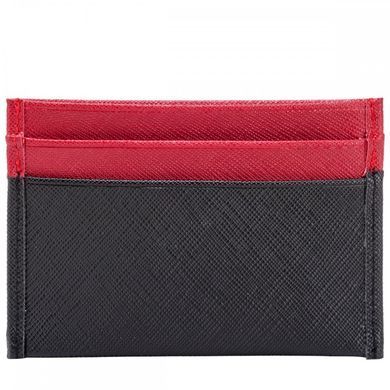 Кардхолдер кожаный Smith & Canova 26827 Devere (Black-Red)