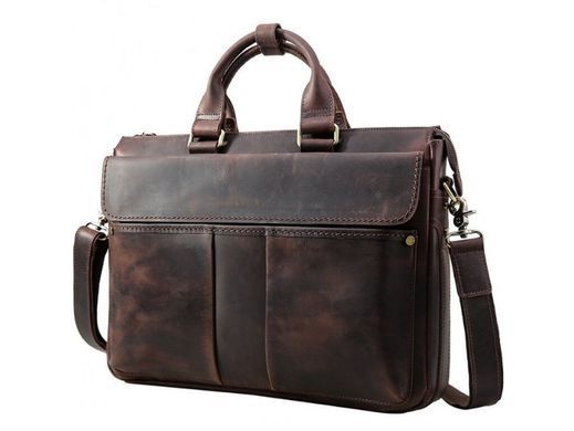Мужская кожаная сумка для ноутбука Tiding Bag t1096A черный
