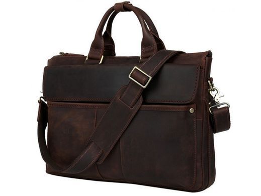 Мужская кожаная сумка для ноутбука Tiding Bag t1096A черный