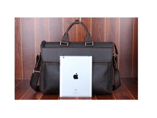 Мужская кожаная сумка для ноутбука Tiding Bag t1096A черный