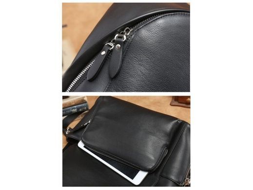Мужской кожаный рюкзак Tiding Bag B3-122A черный