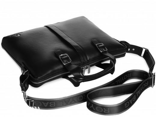 Мужская кожаная сумка для ноутбука Royal Bag RB004A черный