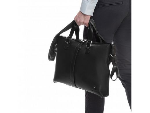 Мужская кожаная сумка для ноутбука Royal Bag RB004A черный