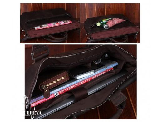Мужская кожаная сумка для ноутбука Tiding Bag t1096A черный
