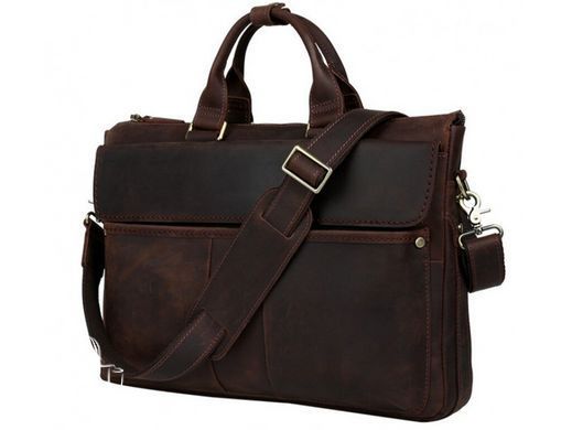 Мужская кожаная сумка для ноутбука Tiding Bag t1096A черный