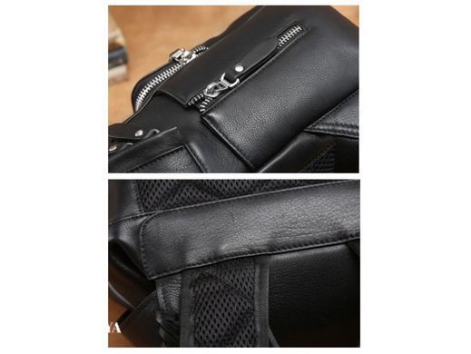 Мужской кожаный рюкзак Tiding Bag B3-122A черный