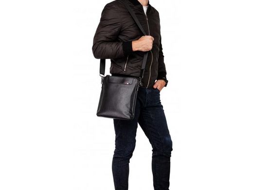 Мужской кожаный черный мессенджер Tiding Bag A25F-8868A