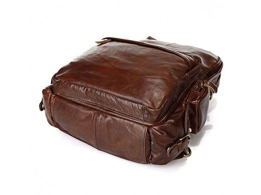 Мужской кожаный коричневый рюкзак Tiding Bag 7007C