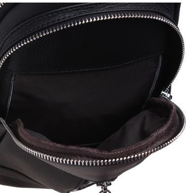 Сумка слінг чоловіча (однолямковий рюкзак) шкіряний Borsa Leather K1318-brown коричневий