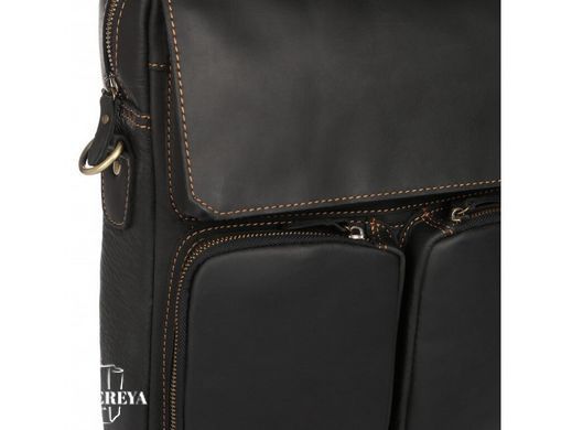 Мужской кожаный мессенджер Tiding Bag t1072A черный
