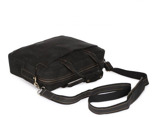 Мужская кожаная сумка для ноутбука Tiding Bag t1019RA черный
