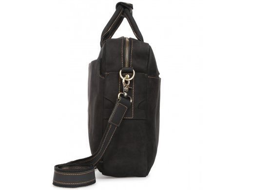 Мужская кожаная сумка для ноутбука Tiding Bag t1019RA черный
