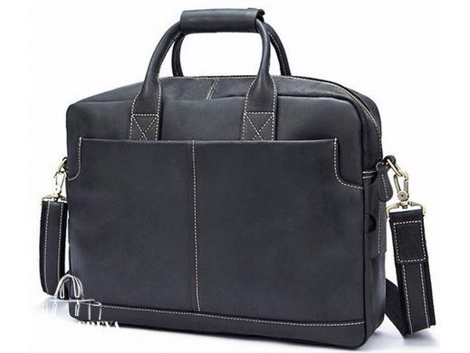 Мужская кожаная сумка для ноутбука Tiding Bag t1019RA черный