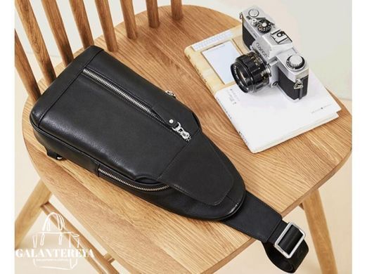 Мужской кожаный черный мессенджер Tiding Bag B3-1701A