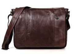 Мужской кожаный коричневый мессенджер Tiding Bag 7338C